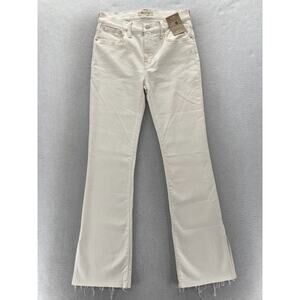 Madewell Kick Out Jeans Women's 28 Beige Stretch Denim Bootcut Full Length NWT